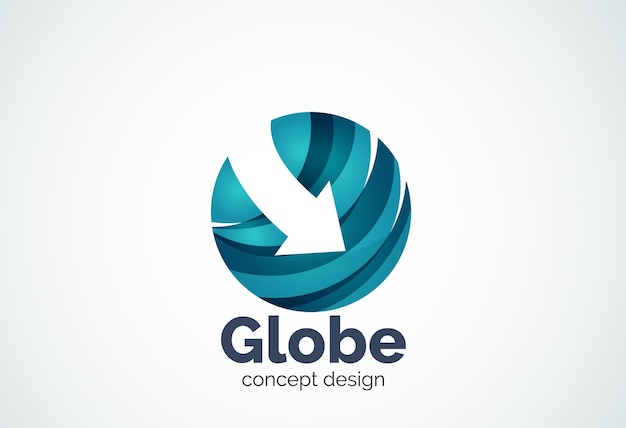 Vector globe with arrow logo template