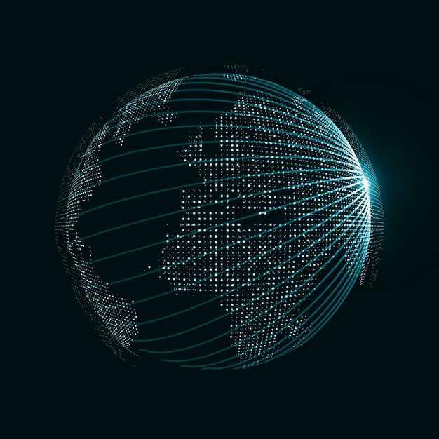 globe with dots and connections