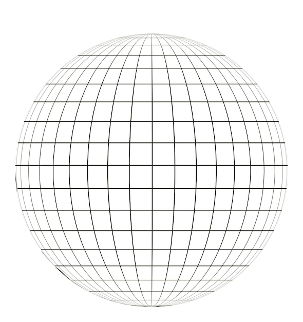 Vector globe with grid