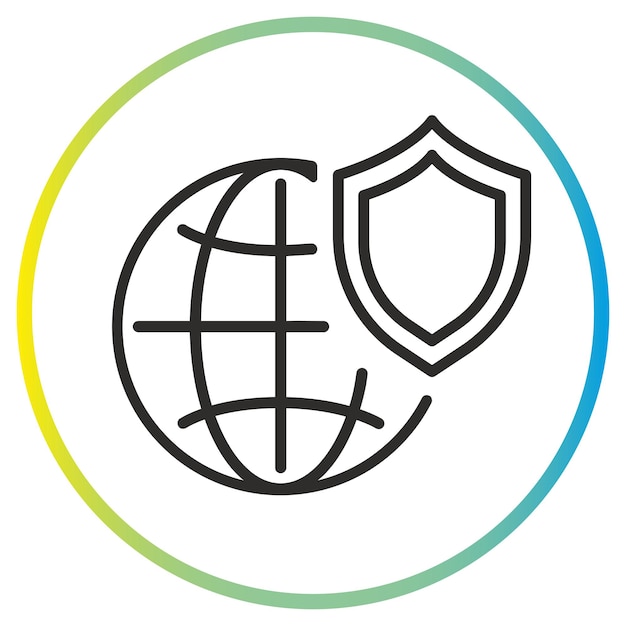 globe with shield icon