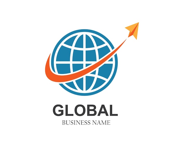 Globeglobalビジネスネットワーク接続ロゴアイコンベクトル