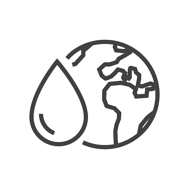 Globus met droppels van het weer Ecologie iconen Bewerkbare slag