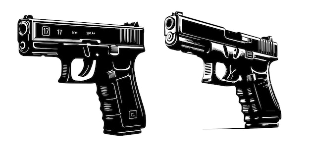 Vector glock 17 guns vector illustration