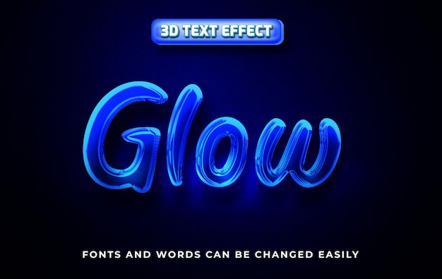 Gloed blauwe neon bewerkbare teksteffectstijl