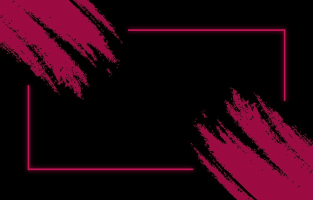 Vector gloed fuchsia roze grunge op zwarte abstracte achtergrond