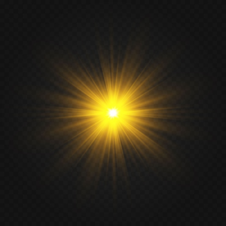 Vector gloed lichteffect. ster barstte uit met glitters.