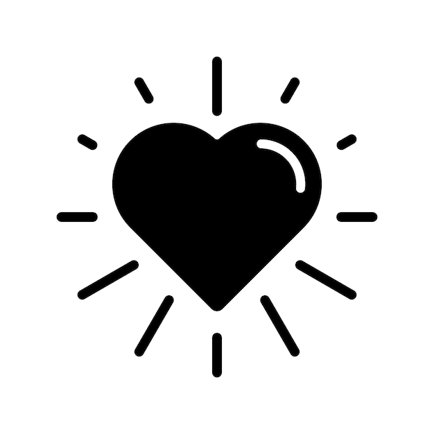 gloeiend hart icoon vector ontwerp illustratie sjabloon