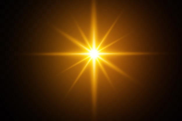 Gloeiend licht explodeert op transparant