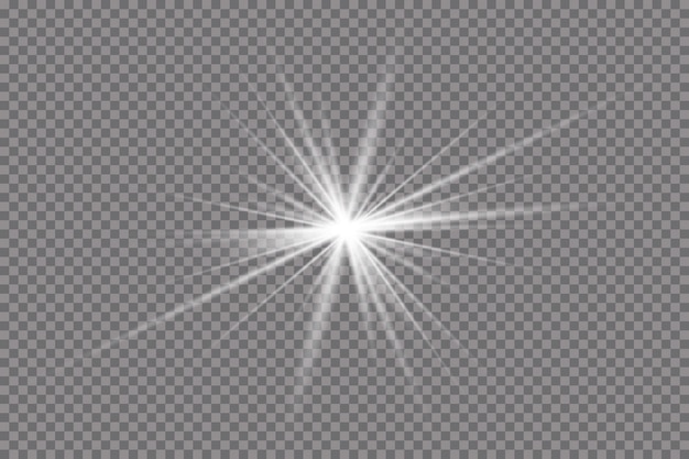 Gloeiend lichteffect, flare, explosie en sterren.