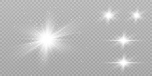 Gloeiend wit lichteffect voor achtergrondverlichting sunshine star flash vector illustration