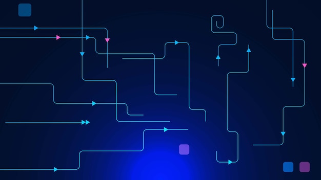 Gloeiende blauwe lijn voor big data technologie concept achtergrond ontwerp vector stock illustratie