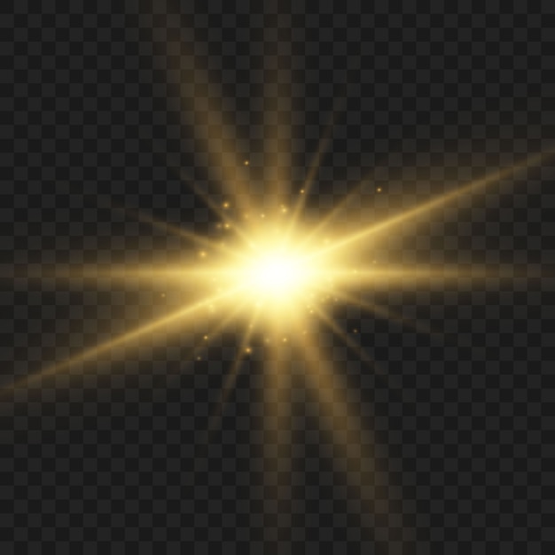 Gloeiende effecten van licht, flits, explosie en sterren