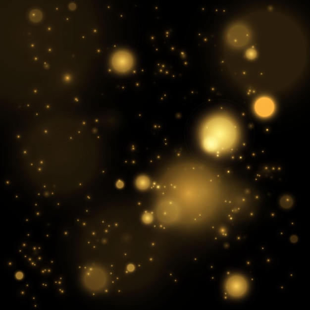 Gloeiende gele bokeh cirkels, sprankelende gouden stof abstracte gouden luxe achtergronddecoratie