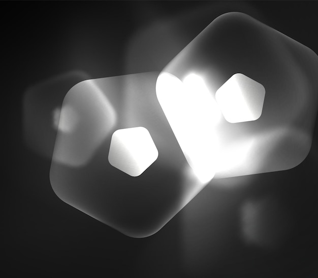 Gloeiende glas transparante pentagans geometrische abstracte digitale achtergrond