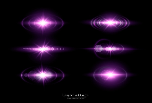 Gloeiende lichtflare set