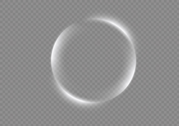 Gloeiende lijnen snelheid Lichteffect vonk Witte spoorgolf Lichtgevende cirkel Glanzende twirl trace Vector