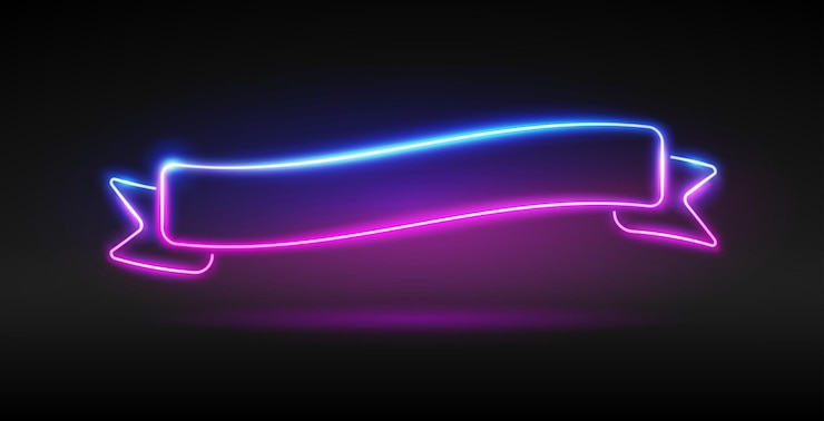 Vector gloeiende neonvlag lintbanner