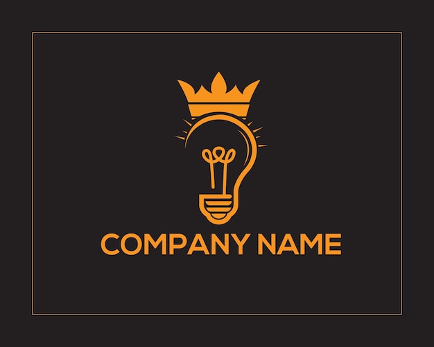 Gloeilamp idee logo ontwerp en King idee logo ontwerpsjabloon