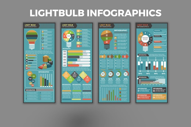 Gloeilamp infographic sjabloon