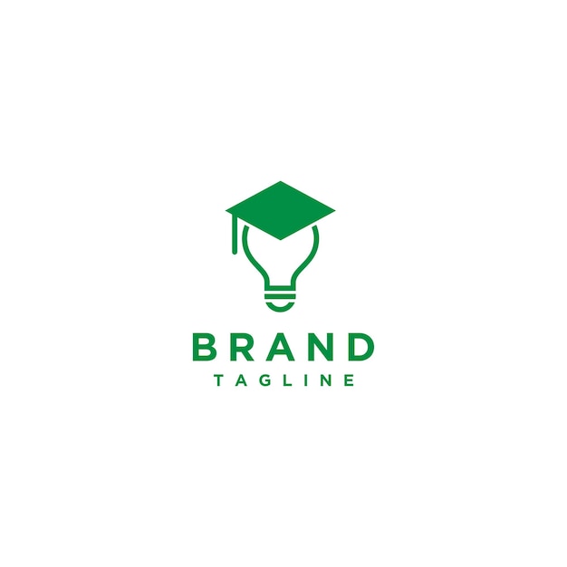 Gloeilamp met Graduation Cap Logo Design. Educatief idee logo ontwerpconcept.