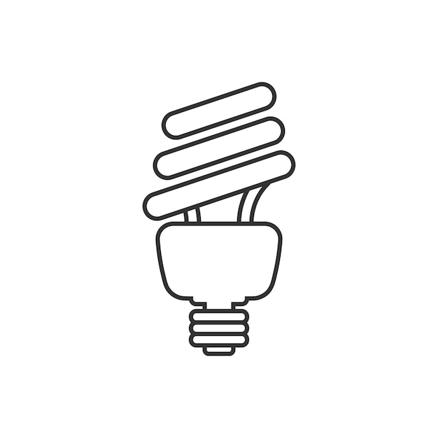 Gloeilamp pictogram in vlakke stijl Gloeilamp vectorillustratie op witte geïsoleerde achtergrond Energielamp teken bedrijfsconcept