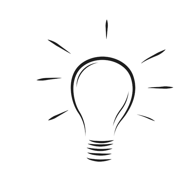 Gloeilamp pictogram vectorillustratie Idee symbool Elektrische lamp licht innovatie oplossing