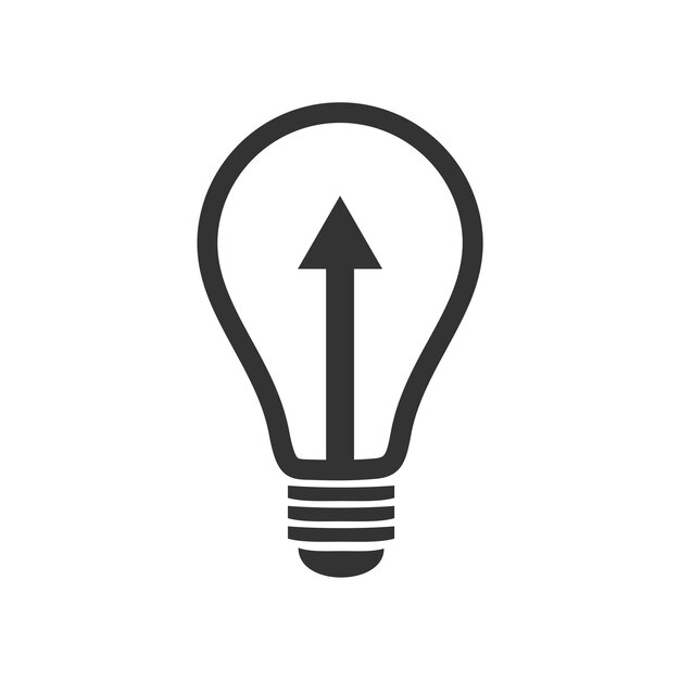 Gloeilamp Pijl-omhoog Logo Template Illustratie Ontwerp Vector EPS 10