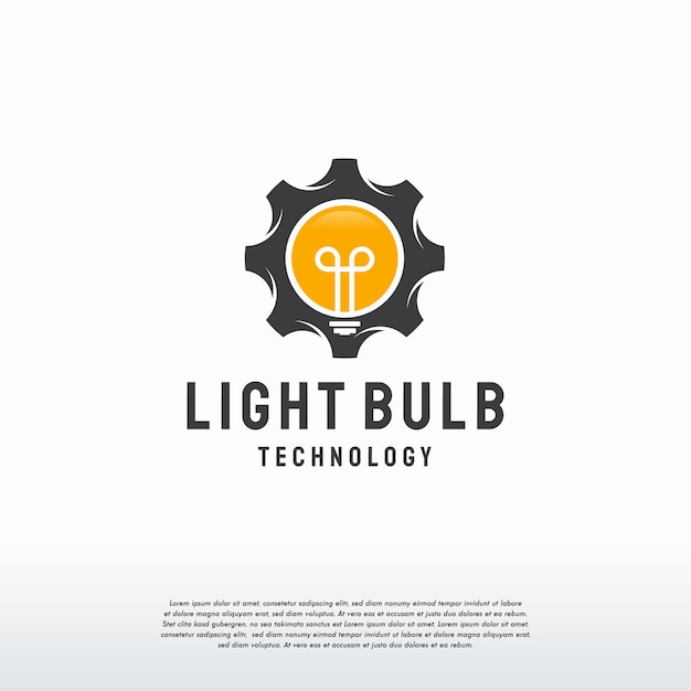 Gloeilamp Tech logo sjabloon vector, idee en versnelling logo sjabloon