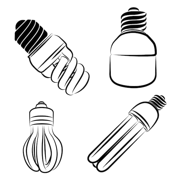 Gloeilampencombinatie getekend door vector