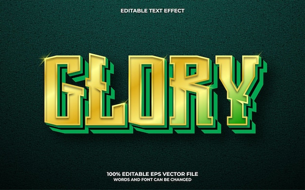 Glory 3D bewerkbaar teksteffect