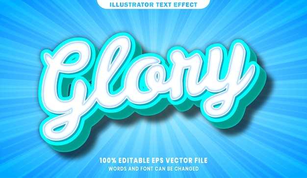 Glory 3d editable text style effect