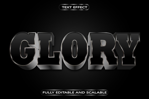 Glory Editable Text Effect 3 Dimension Modern Style