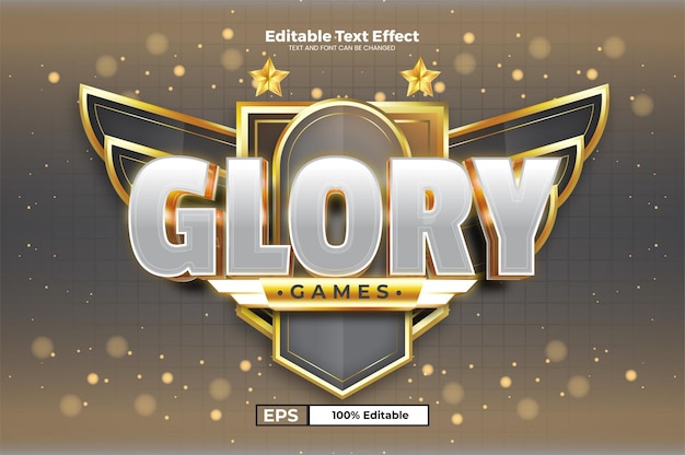 ベクトル glory games の編集可能なテキスト効果をモダンなトレンド スタイルで