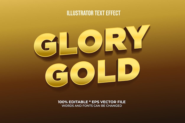 Glory Gold bewerkbaar teksteffect