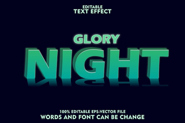 glory night editable text effect emboss modern style