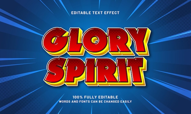 glory spirit editable text effect with a speed and flash theme