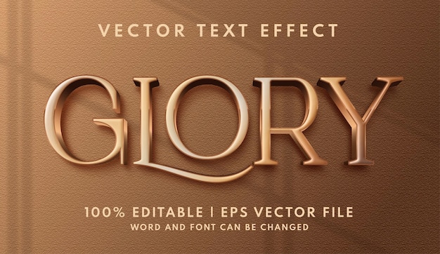 Vector glory text elegant and golden text effect style