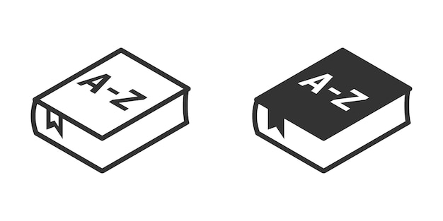 Логотип глоссария Словарная иконка Векторная иллюстрация