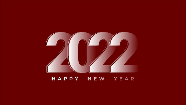 Glossy 2022 happy new year banner