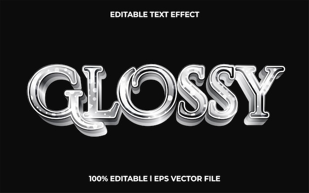 glossy 3d text effect and editable text template 3d style use for business tittle