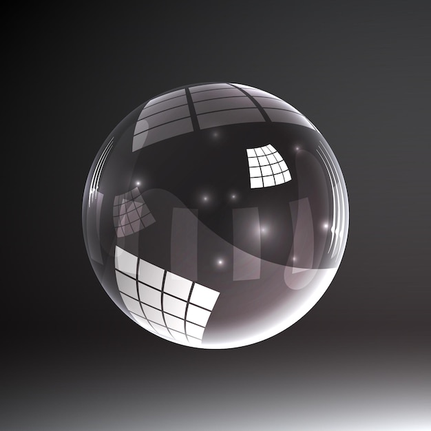 A glossy ball on a black background Abstract vector illustration