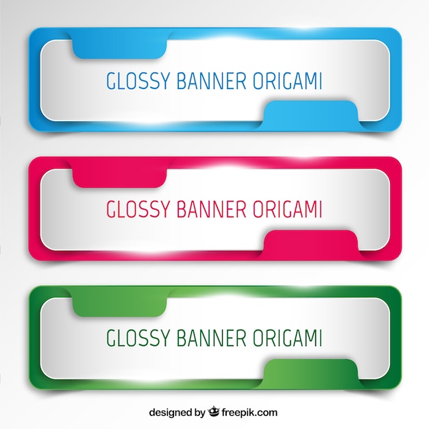 Glossy banners origami