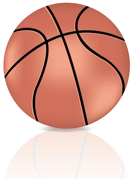 Glossy Brown Basketball with a Reflection
