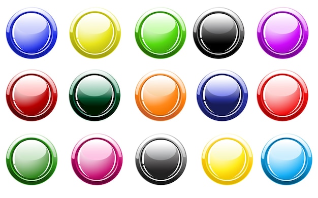 Vector glossy  buttons isolated on white