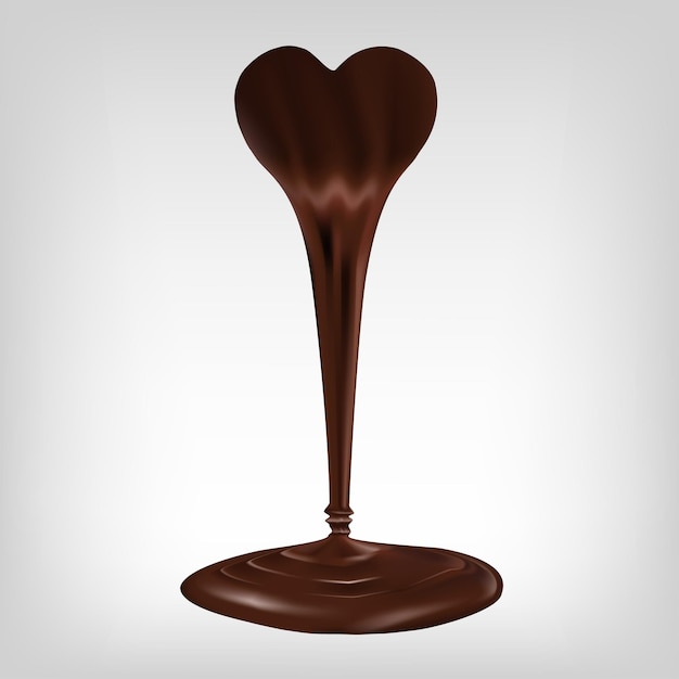 Glossy chocolate brown heart shaped candy melts