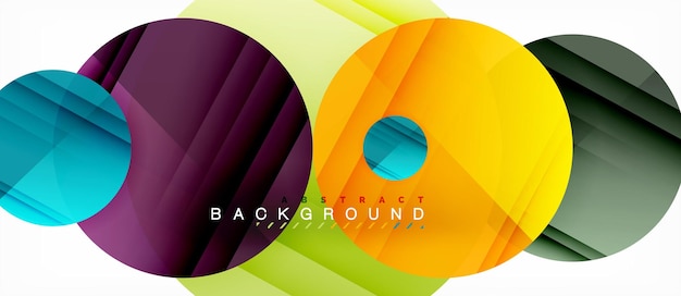 Vector glossy colorful circles abstract background modern geometric design