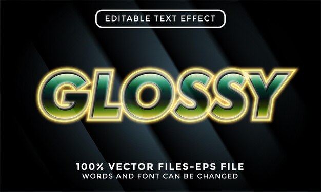 Glossy editable text effect premium vectors