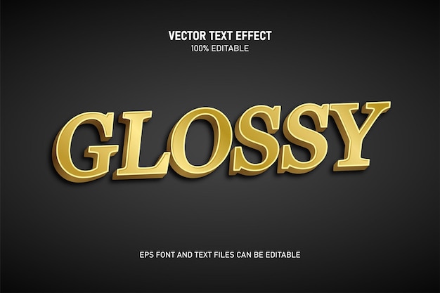 Vector glossy editable text effect trending style modern