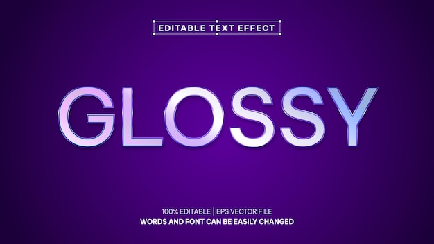 Vector glossy editable text effect