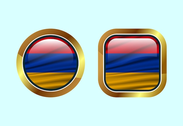 Glossy flag button of Armenia High quality web button design